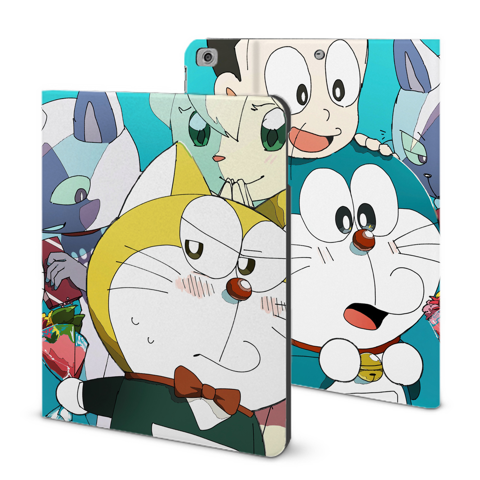 （画像用） ドラえもん Doraemon IPad ケース ブック型 PUレザー TPU 耐衝撃 軽量 薄型 ペン収納なし 全面保護 IPad 各モデル対応